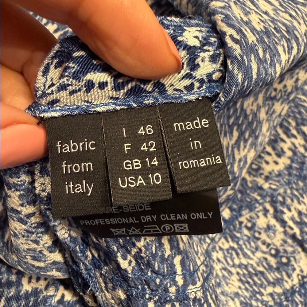 Derek Lam Blue and White Midi silk Dress 10 - Picture 6 of 7